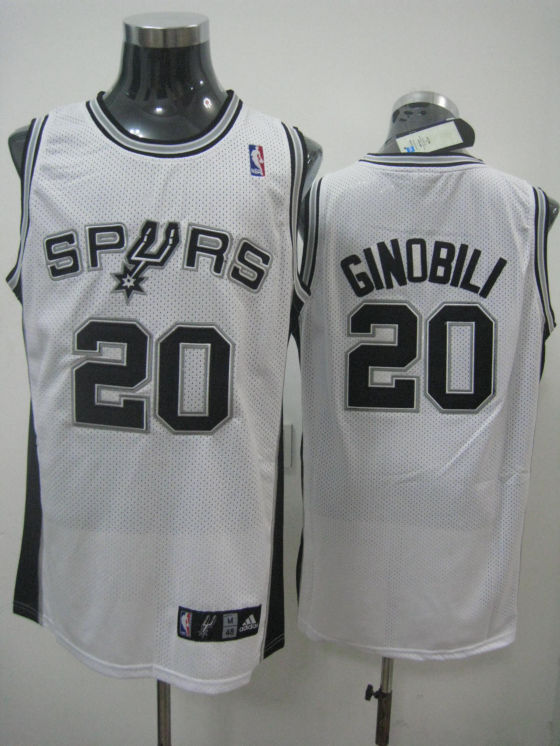 San Antonio Spurs Ginobili White Black Jersey